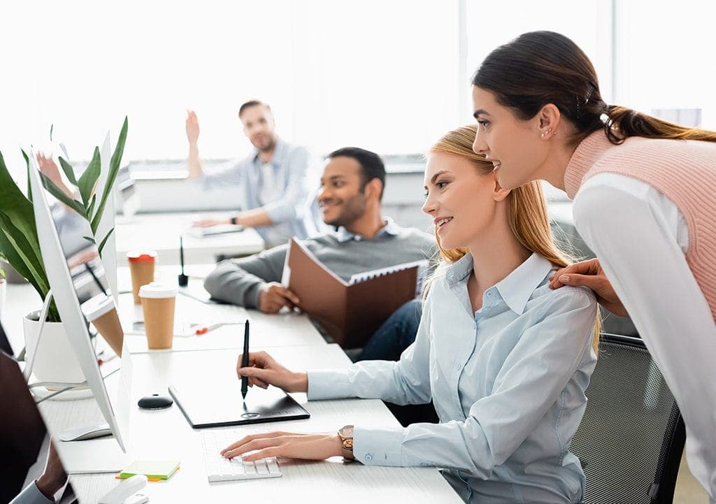 Employees comfortable in a well-ventilated office space